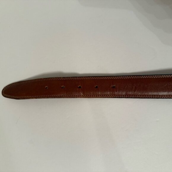 COACH MENS BELT BRITISH TAN BROWN LEATHER BRASS BUCKLE SIZE 38 ACCESSORY USA - Picture 11 of 13